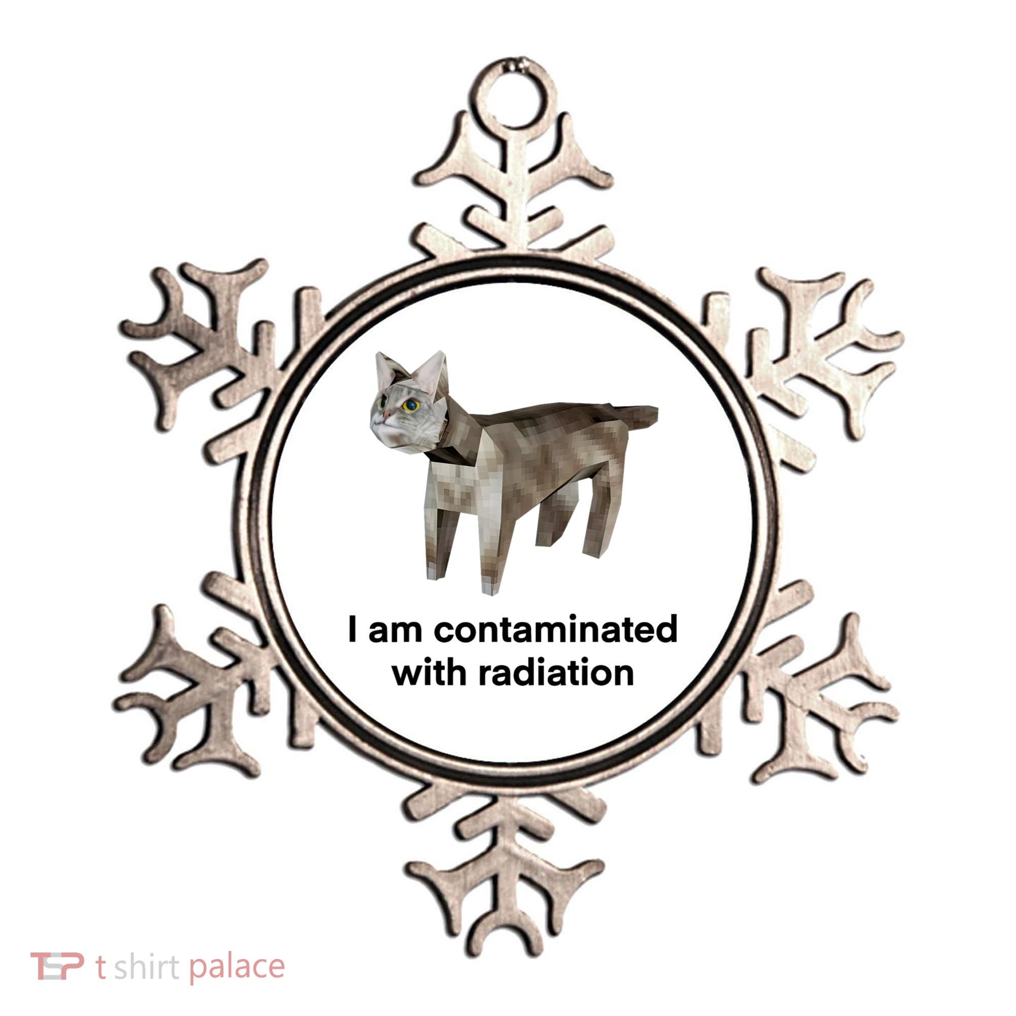 I Am Contaminated With Radiation Funny Ironic Cat Meme Ornament