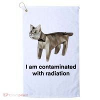 I Am Contaminated With Radiation Funny Ironic Cat Meme Golf Towel thumb 0