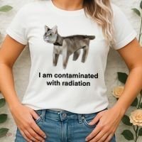 I Am Contaminated With Radiation Funny Ironic Cat Meme Women's T-Shirt thumb 2