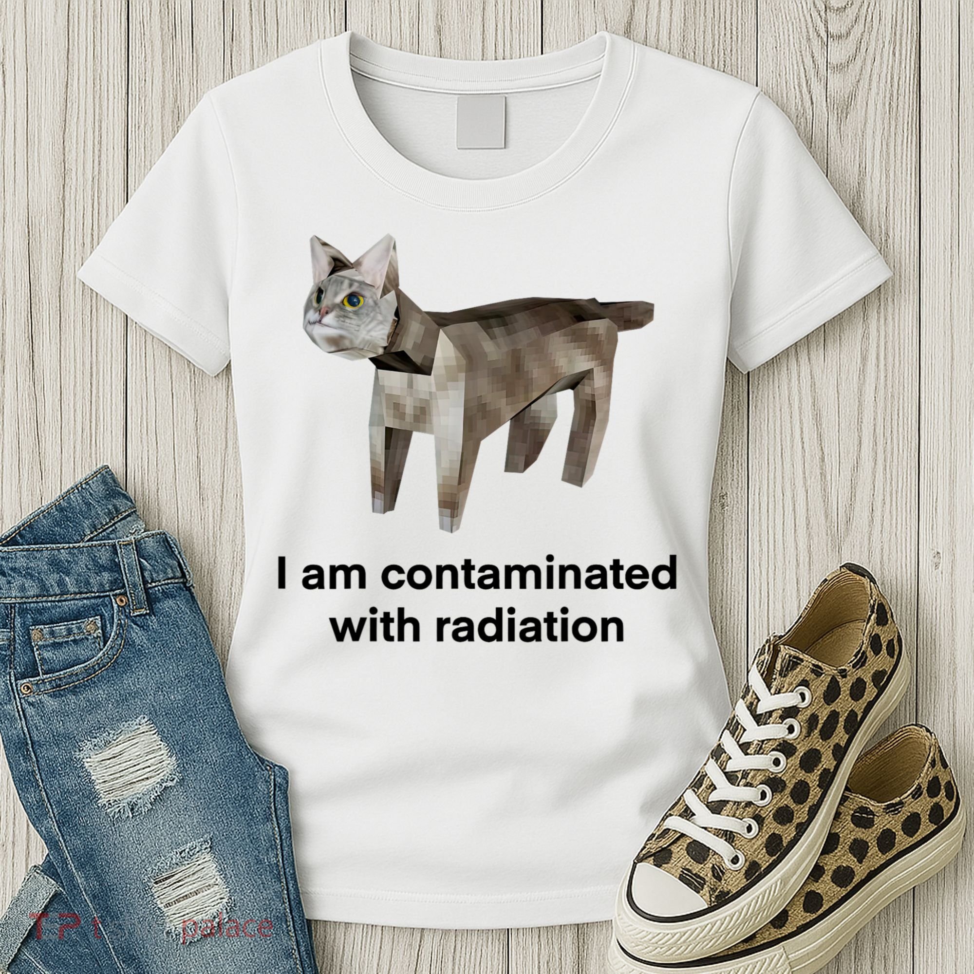 I Am Contaminated With Radiation Funny Ironic Cat Meme Women's T-Shirt