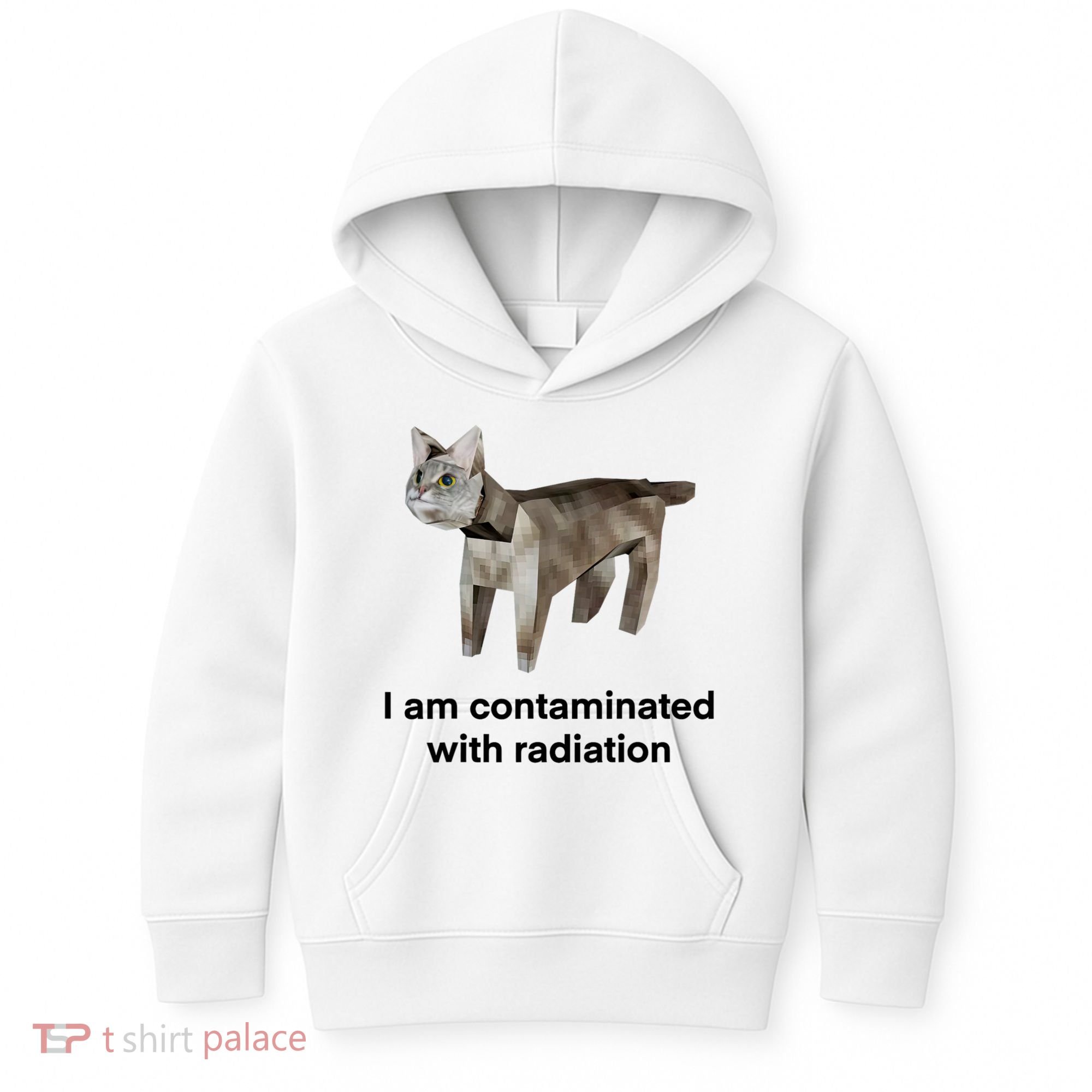 I Am Contaminated With Radiation Funny Ironic Cat Meme Kids Hoodie
