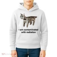 I Am Contaminated With Radiation Funny Ironic Cat Meme Kids Hoodie thumb 4