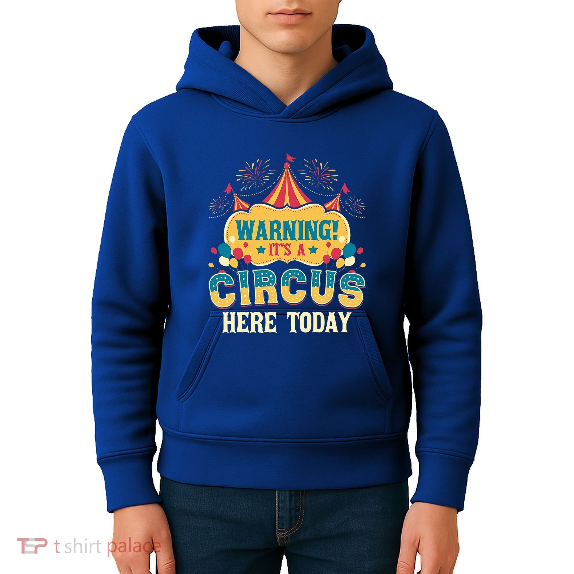ItS A Circus Here Today Circus Birthday Kids Hoodie