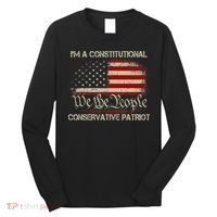 I'm A Constitutional Conservative Patriot Liz Cheney American Us Flag Long Sleeve Shirt thumb 0