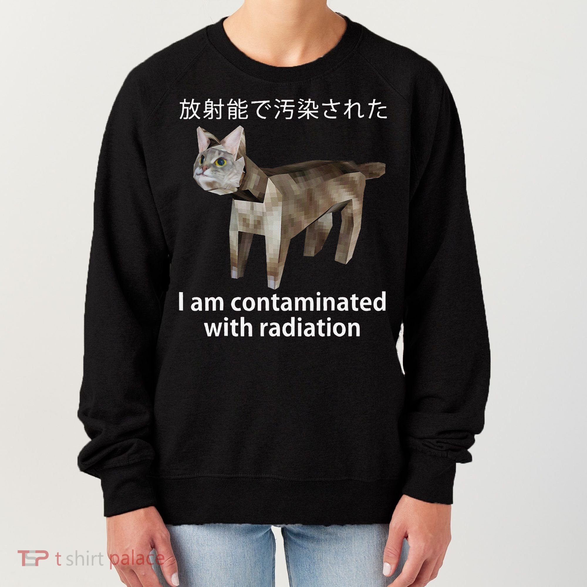 I Am Contaminated With Radiation Japanese Cat Meme Gift Women's Sweatshirt