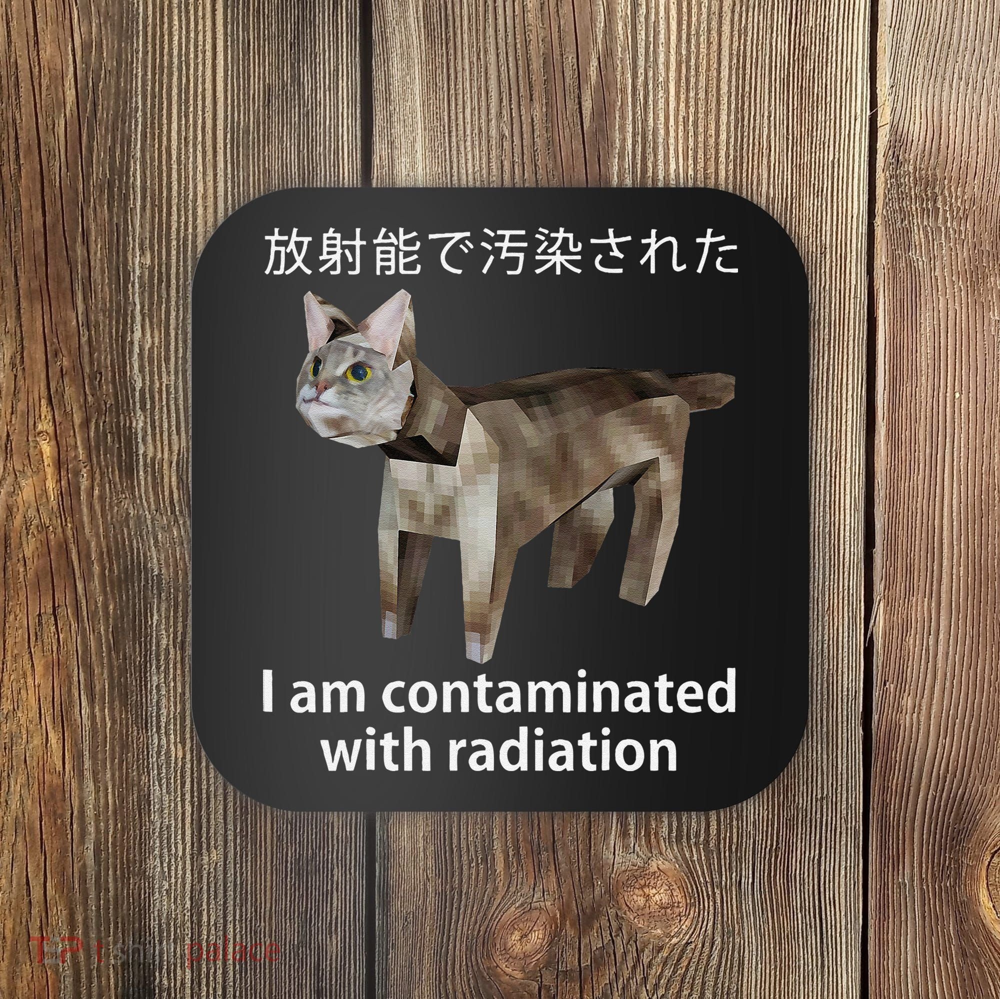 I Am Contaminated With Radiation Japanese Cat Meme Gift Coaster