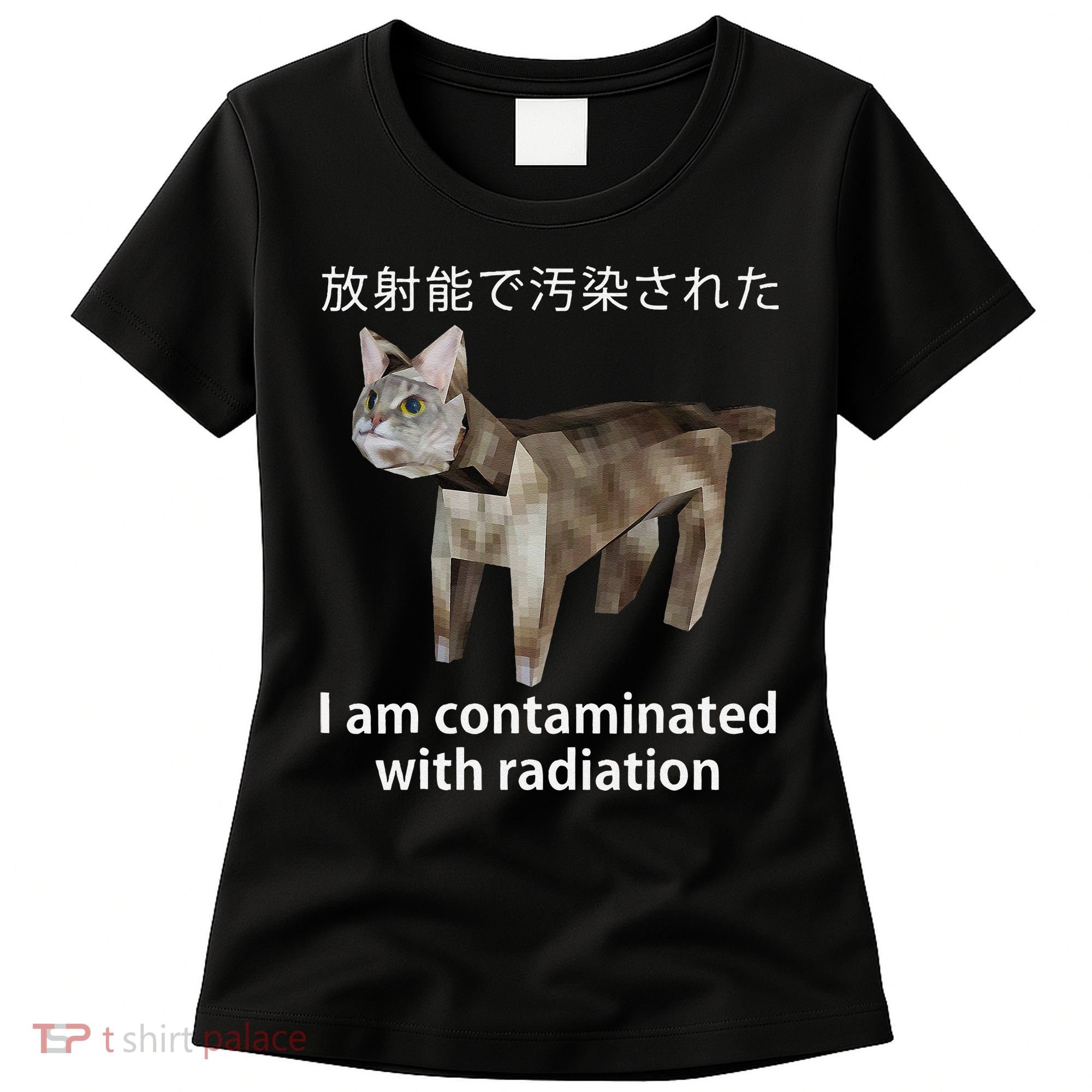 I Am Contaminated With Radiation Japanese Cat Meme Gift Women's T-Shirt