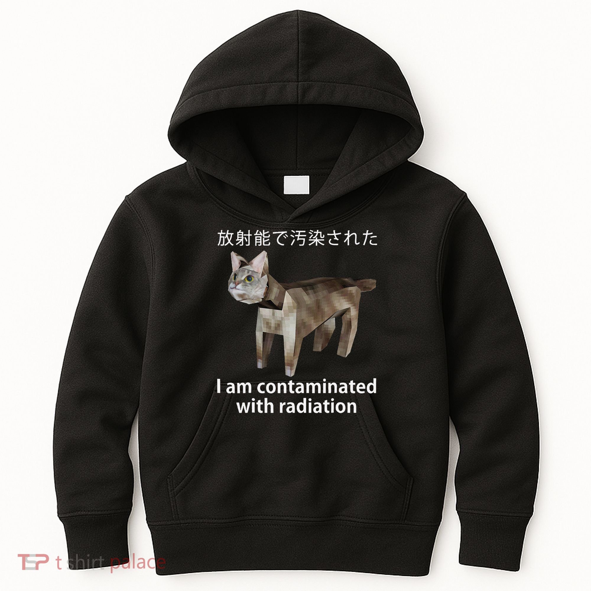 I Am Contaminated With Radiation Japanese Cat Meme Gift Kids Hoodie