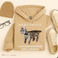I Am Contaminated With Radiation Japanese Cat Meme Gift Hoodie thumb 4