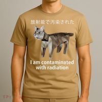 I Am Contaminated With Radiation Japanese Cat Meme Gift T-Shirt thumb 3
