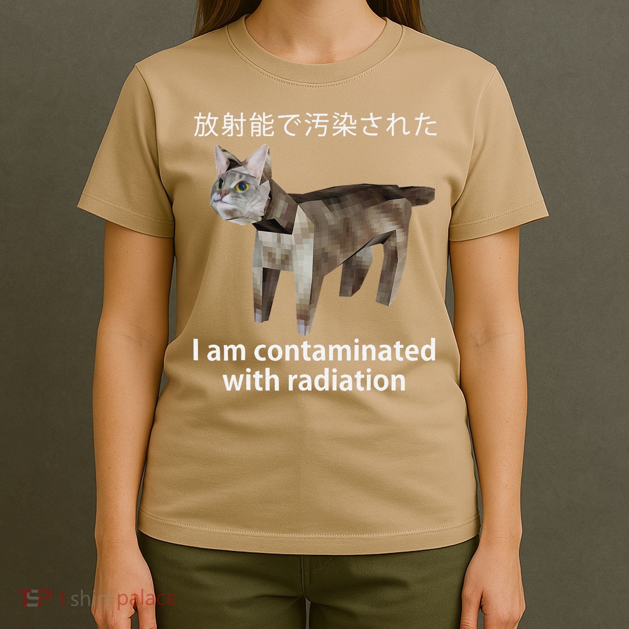 I Am Contaminated With Radiation Japanese Cat Meme Gift T-Shirt