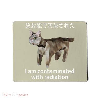 I Am Contaminated With Radiation Japanese Cat Meme Gift Mousepad