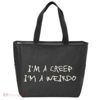 IM A Creep IM A Weirdo Funny Saying Sarcastic Novelty Tote Bag thumb 0