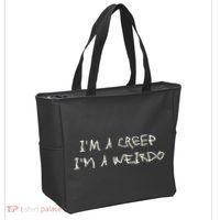 IM A Creep IM A Weirdo Funny Saying Sarcastic Novelty Tote Bag thumb 2