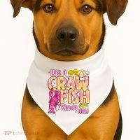 It's A CrawFish Kinda Day Crawfish Funny Louisiana Seafood USA-Made Doggie Bandana thumb 1