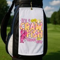 It's A CrawFish Kinda Day Crawfish Funny Louisiana Seafood Golf Towel thumb 2