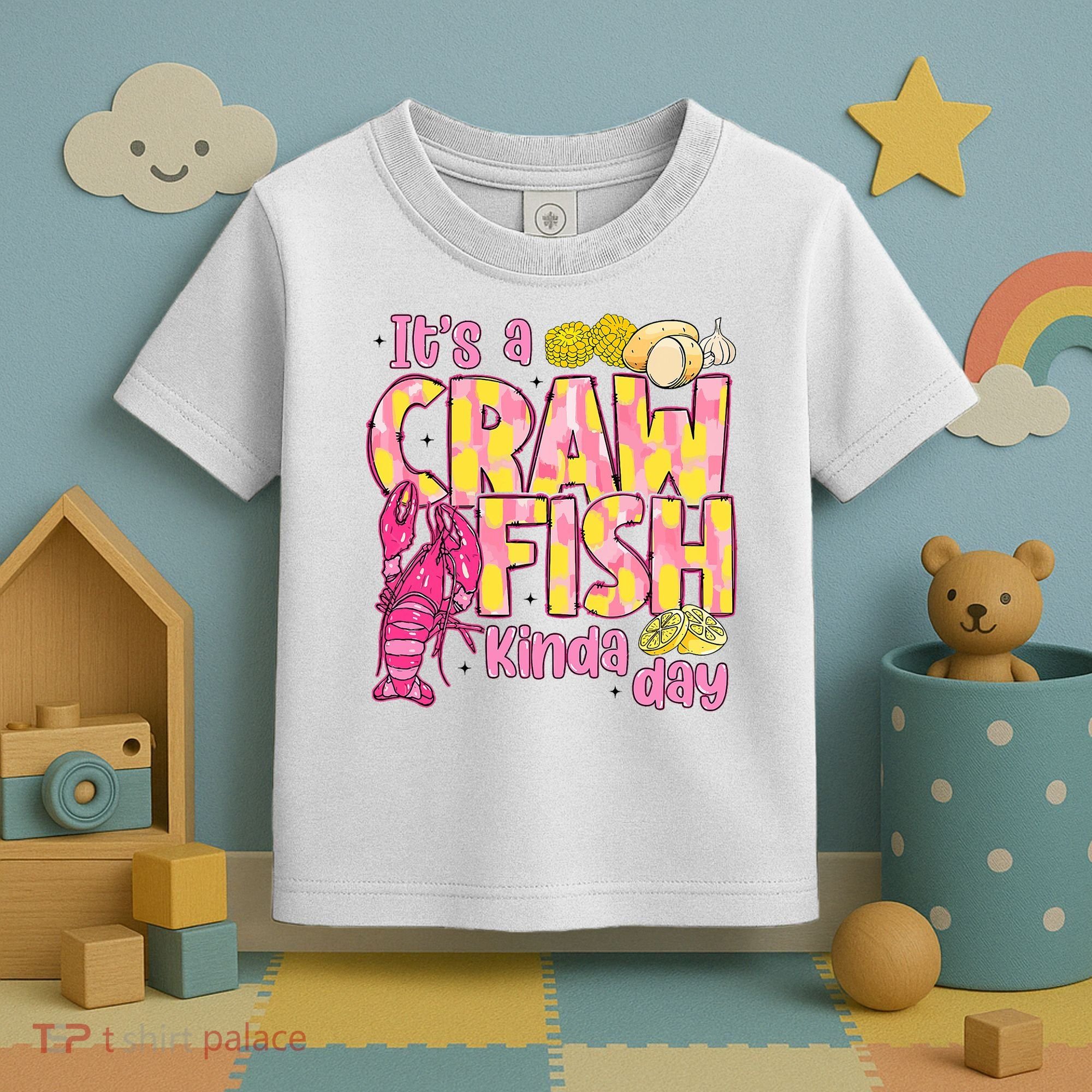 It's A CrawFish Kinda Day Crawfish Funny Louisiana Seafood Toddler T-Shirt