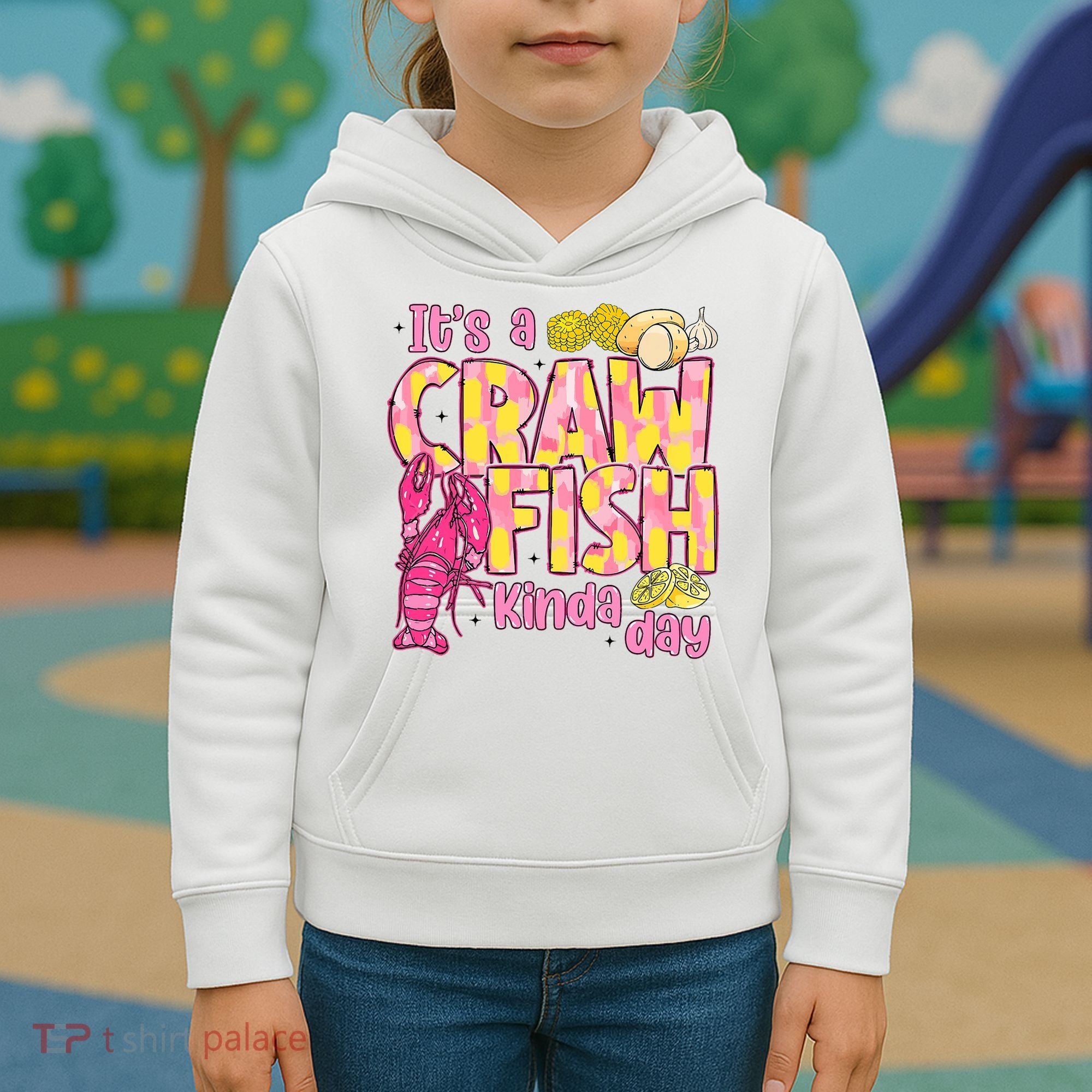 It's A CrawFish Kinda Day Crawfish Funny Louisiana Seafood Kids Hoodie