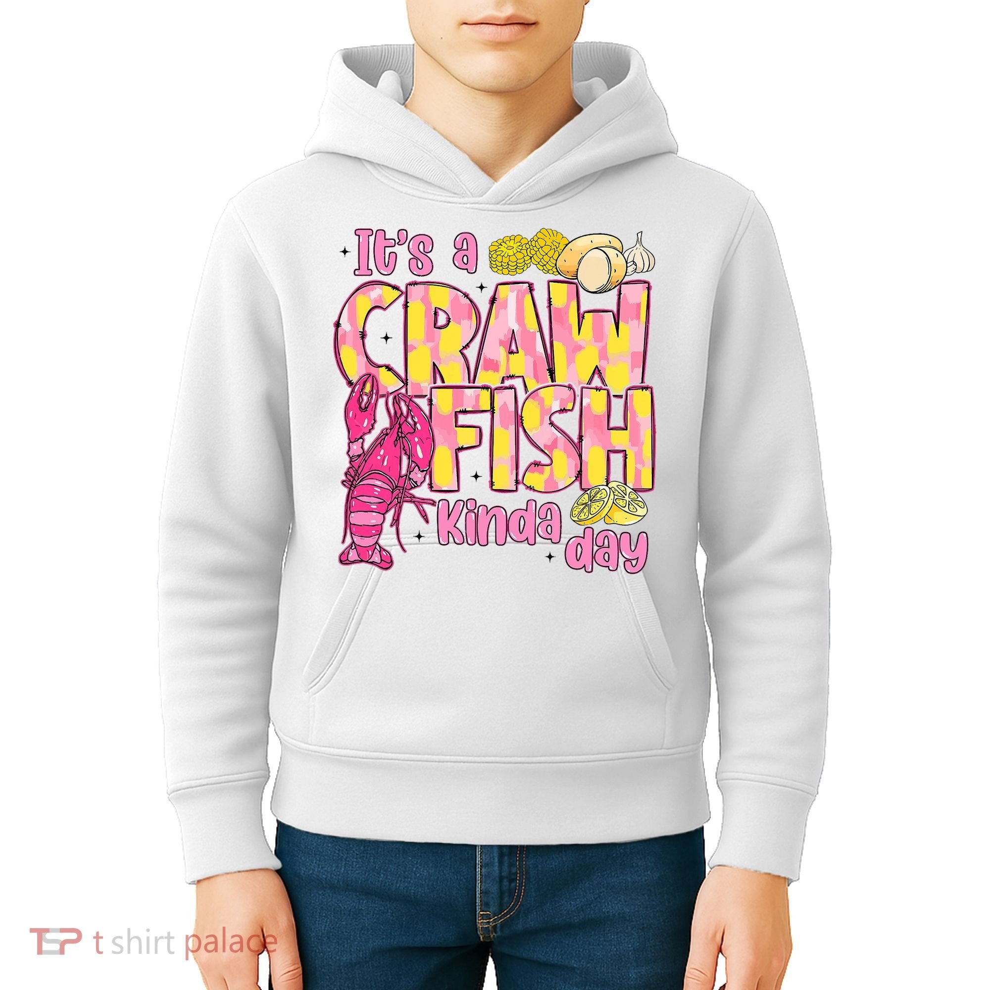 It's A CrawFish Kinda Day Crawfish Funny Louisiana Seafood Kids Hoodie