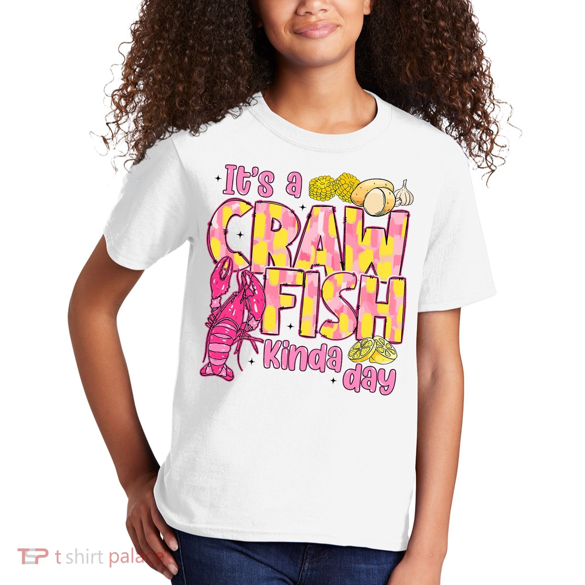 It's A CrawFish Kinda Day Crawfish Funny Louisiana Seafood Kids T-Shirt