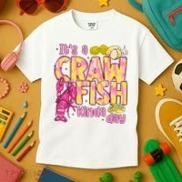 It's A CrawFish Kinda Day Crawfish Funny Louisiana Seafood Kids T-Shirt thumb 3