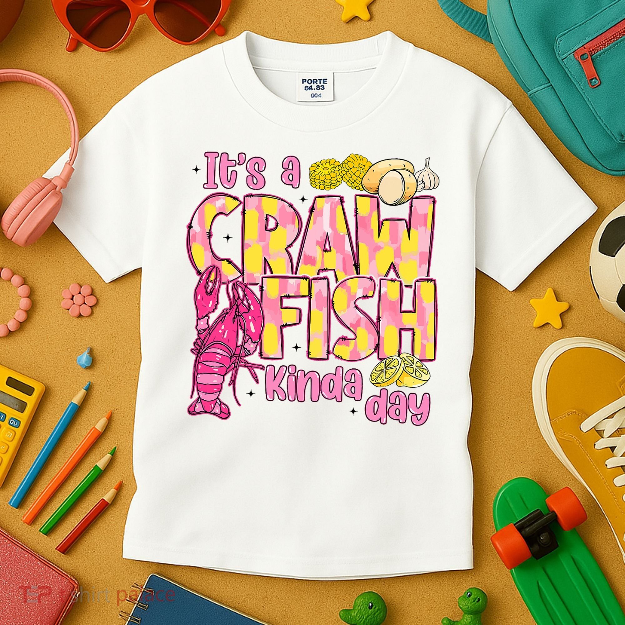 It's A CrawFish Kinda Day Crawfish Funny Louisiana Seafood Kids T-Shirt