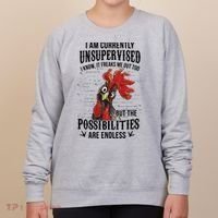 I Am Currently Unsupervised I Know It Chicken Farmer Gift Women's Sweatshirt thumb 0