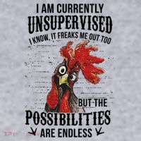 I Am Currently Unsupervised I Know It Chicken Farmer Gift Women's Sweatshirt thumb 2