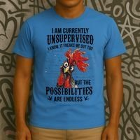 I Am Currently Unsupervised I Know It Chicken Farmer Gift T-Shirt thumb 3