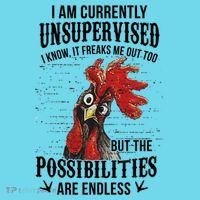 I Am Currently Unsupervised I Know It Chicken Farmer Gift Button thumb 1