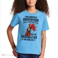 I Am Currently Unsupervised I Know It Chicken Farmer Gift Kids T-Shirt thumb 2