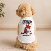 I Am Currently Unsupervised I Know It Chicken Farmer Gift Doggie Tank thumb 2