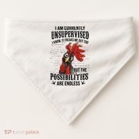 I Am Currently Unsupervised I Know It Chicken Farmer Gift USA-Made Doggie Bandana thumb 0