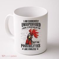 I Am Currently Unsupervised I Know It Chicken Farmer Gift Coffee Mug thumb 0