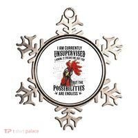 I Am Currently Unsupervised I Know It Chicken Farmer Gift Ornament thumb 0