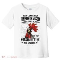 I Am Currently Unsupervised I Know It Chicken Farmer Gift Toddler T-Shirt thumb 0