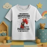 I Am Currently Unsupervised I Know It Chicken Farmer Gift Toddler T-Shirt thumb 3