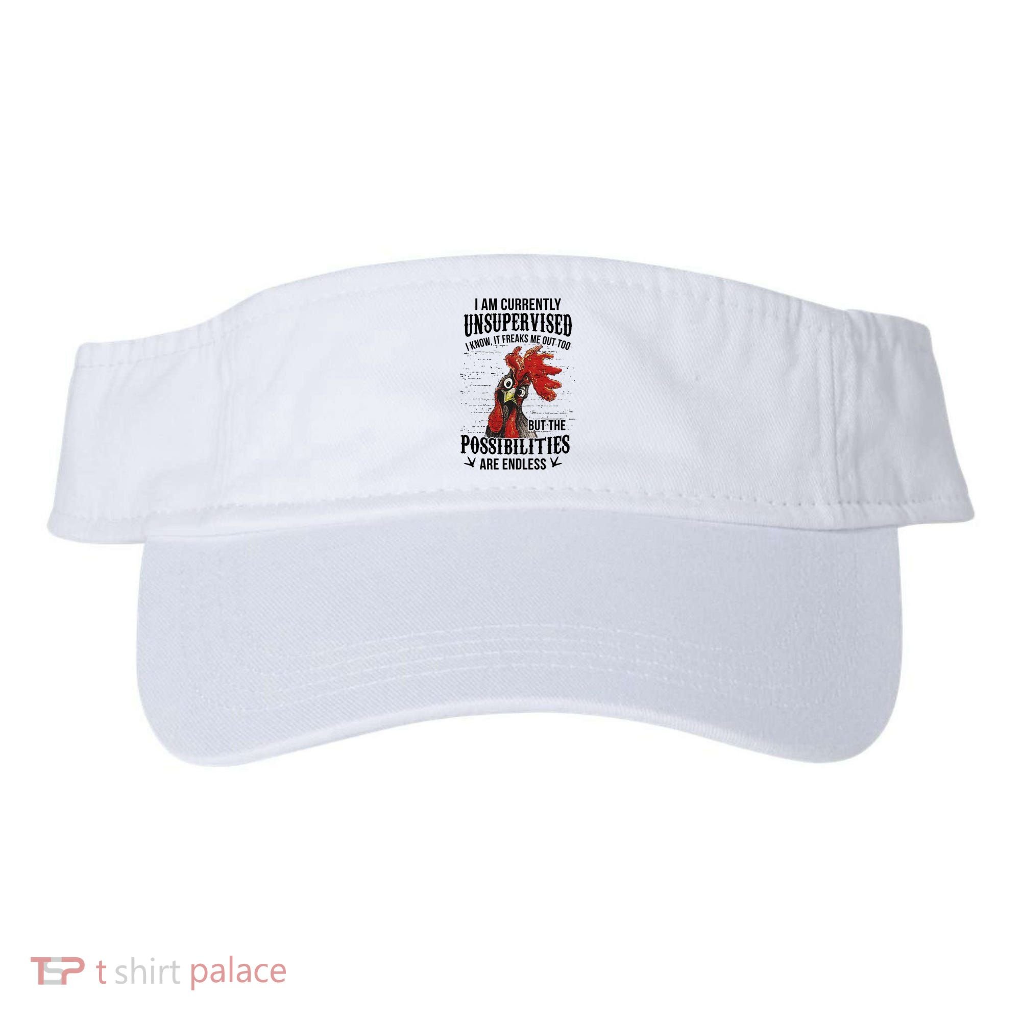 I Am Currently Unsupervised I Know It Chicken Farmer Gift Visor