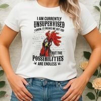 I Am Currently Unsupervised I Know It Chicken Farmer Gift Women's T-Shirt thumb 2