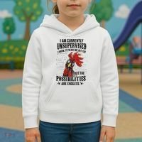 I Am Currently Unsupervised I Know It Chicken Farmer Gift Kids Hoodie thumb 3