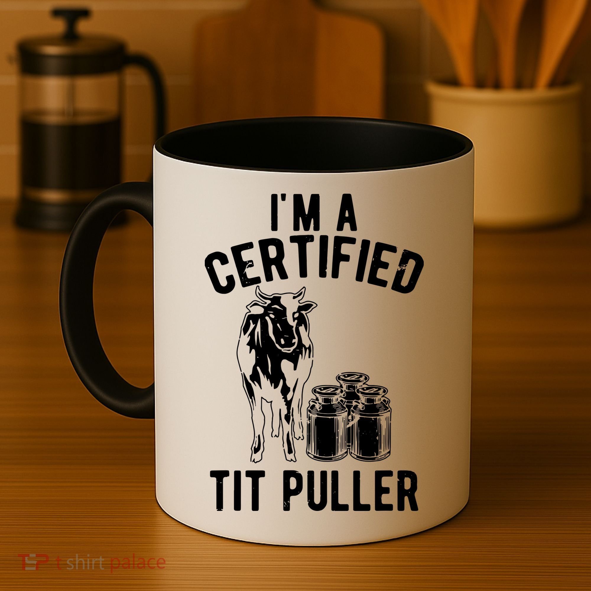 Im A Certified Tit Puller Funny Dairy Cow Farmer Gift Coffee Mug