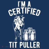 Im A Certified Tit Puller Funny Dairy Cow Farmer Gift Bucket Hat thumb 4