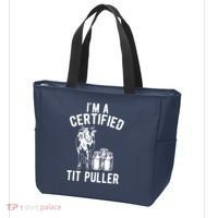 Im A Certified Tit Puller Funny Dairy Cow Farmer Gift Tote Bag thumb 3