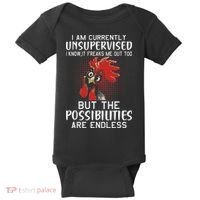 I Am Currently Unsupervised Funny Sayings Baby Bodysuit thumb 0