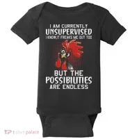 I Am Currently Unsupervised Funny Sayings Baby Bodysuit thumb 0