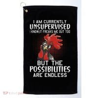 I Am Currently Unsupervised Funny Sayings Golf Towel thumb 0