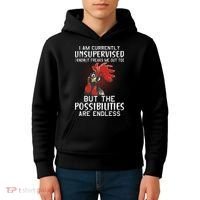 I Am Currently Unsupervised Funny Sayings Kids Hoodie thumb 4