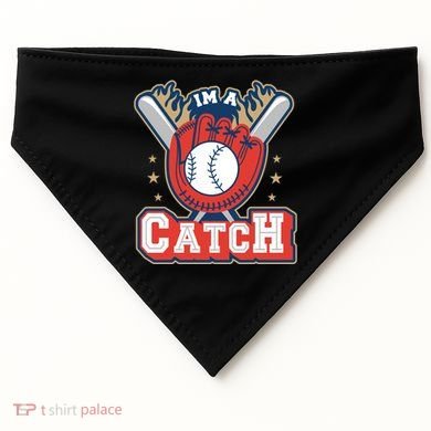 I'm A Catch Baseball Sport USA-Made Doggie Bandana
