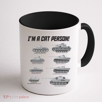 I'm A Cat Person WWII German Tanks Coffee Mug back