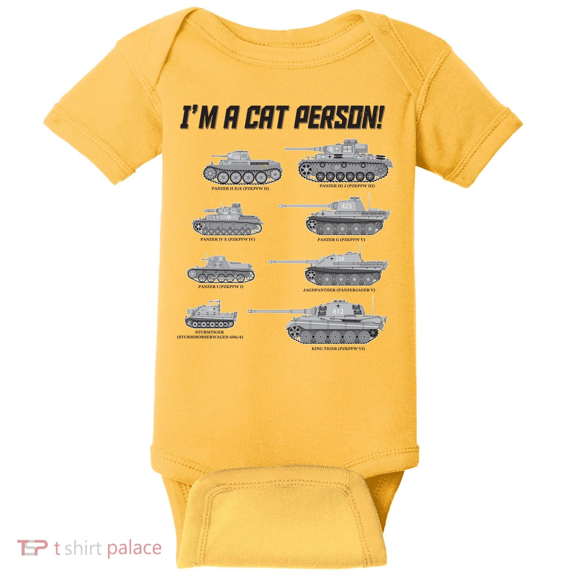 I'm A Cat Person WWII German Tanks Baby Bodysuit